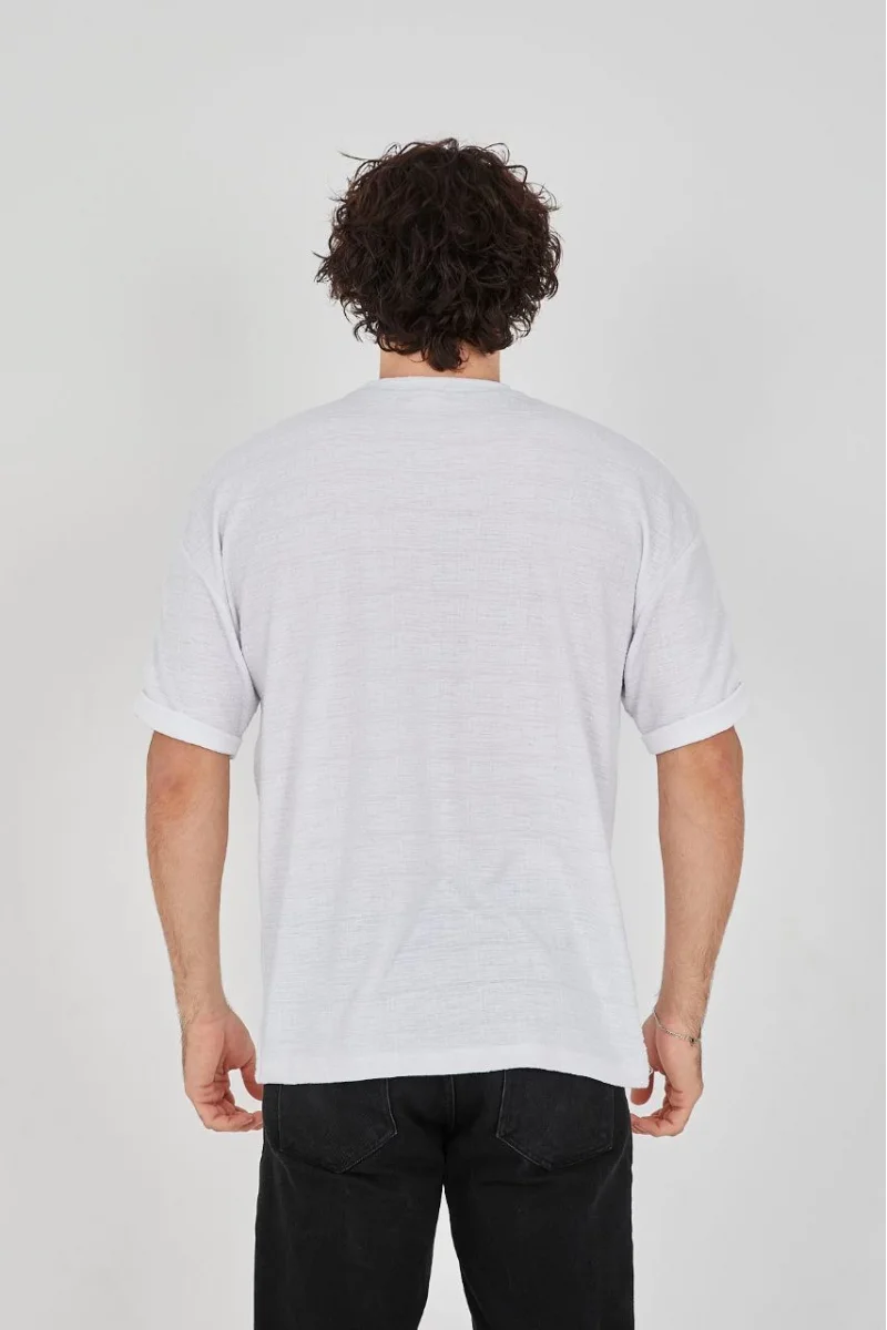 Unisex Jakar Kumaş Rahat Kol T-Shirt