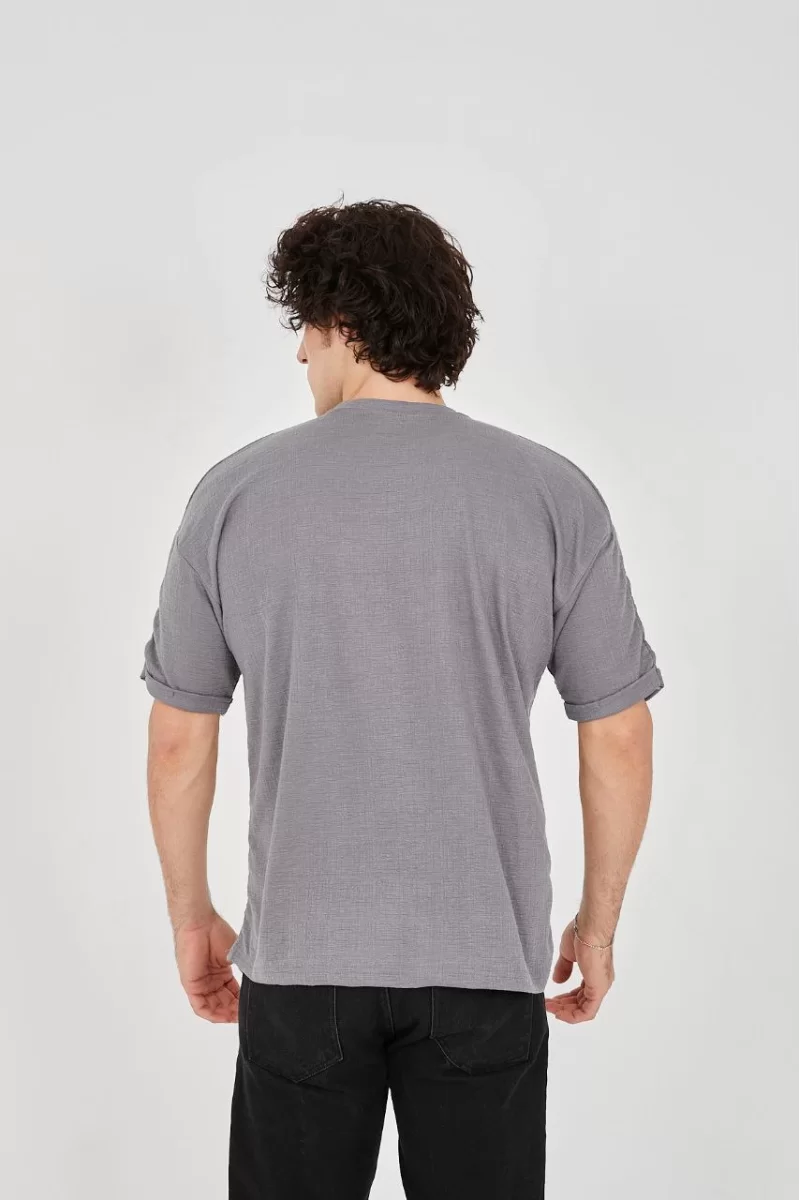 Unisex Jakar Kumaş Rahat Kol T-Shirt