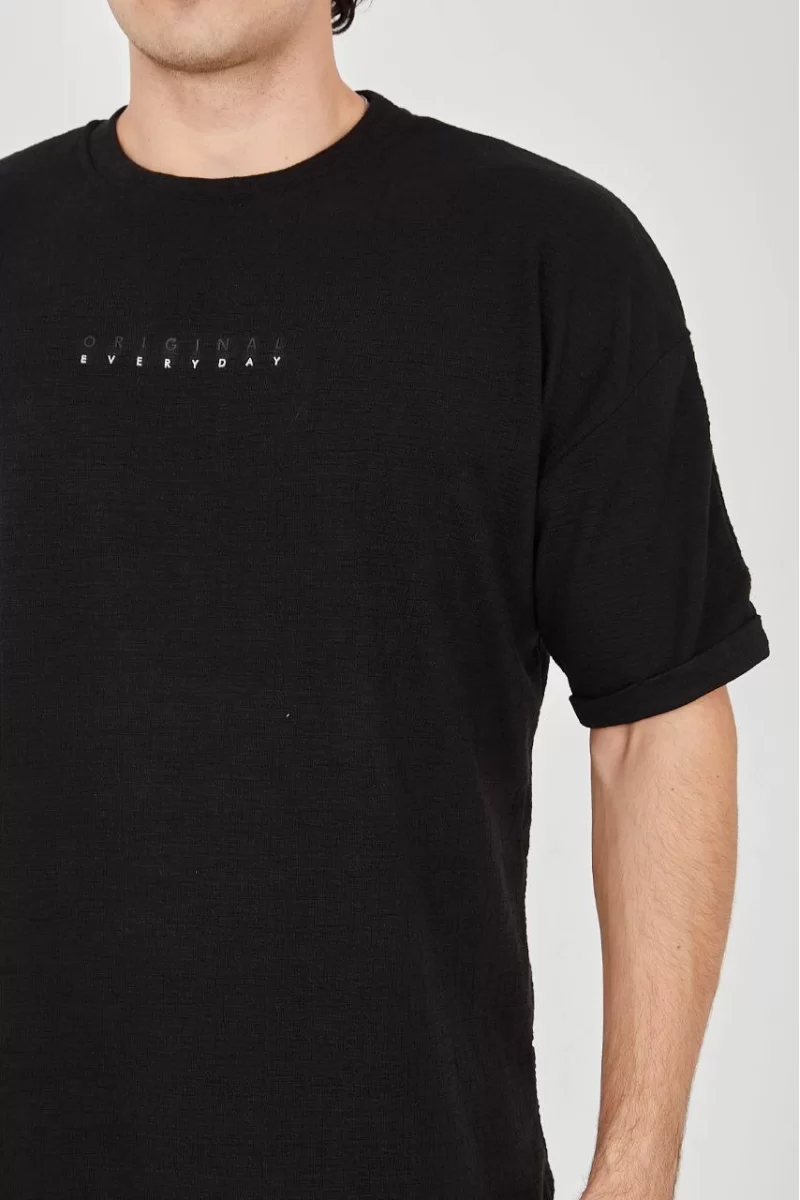 Unisex Jakar Kumaş Rahat Kol T-Shirt