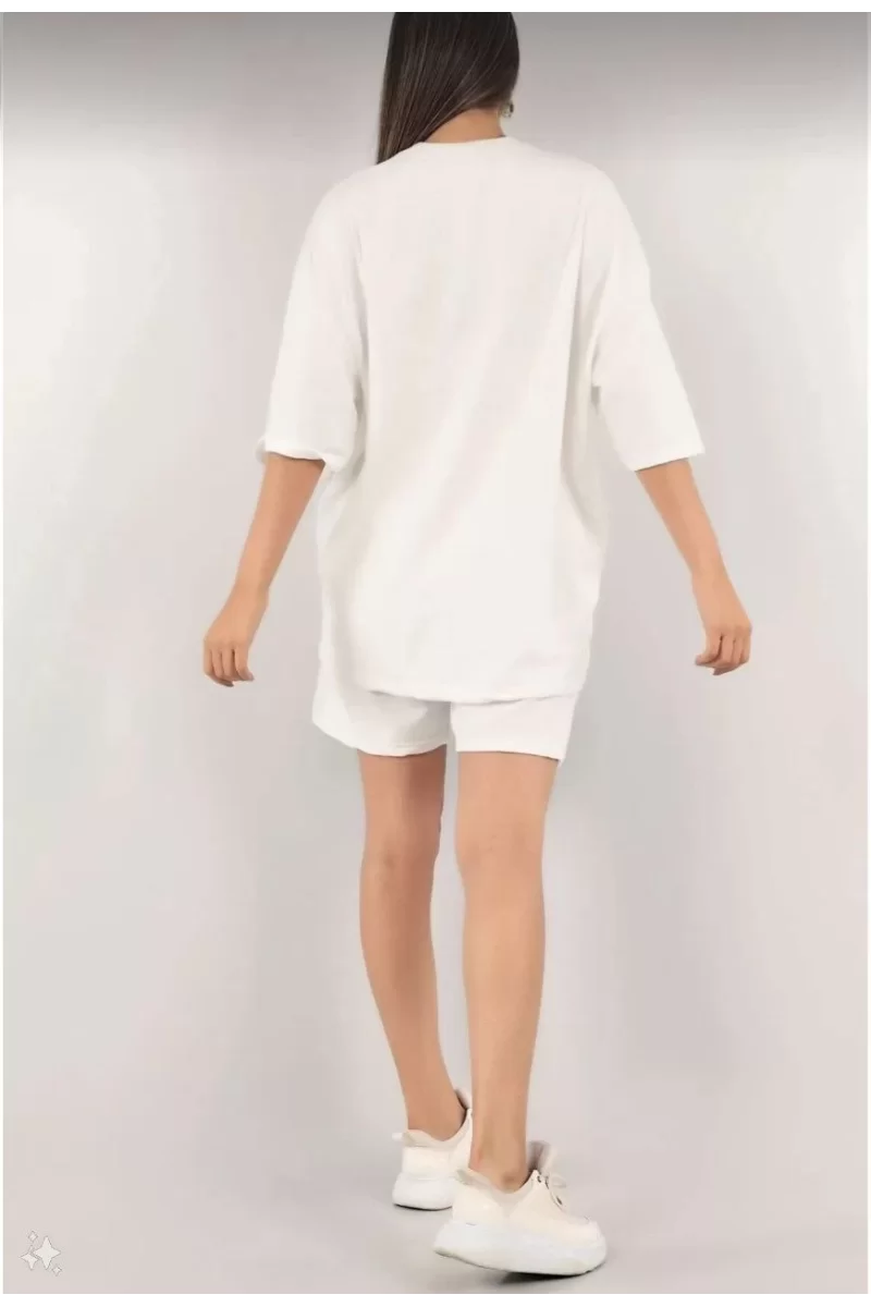 Kadın Unisex Nakış İşlemeli Şort Takım