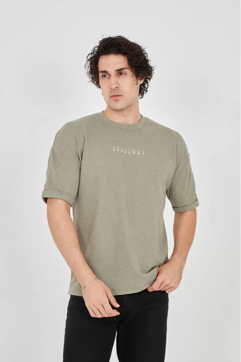 Unisex Jakar Kumaş Rahat Kol T-Shirt