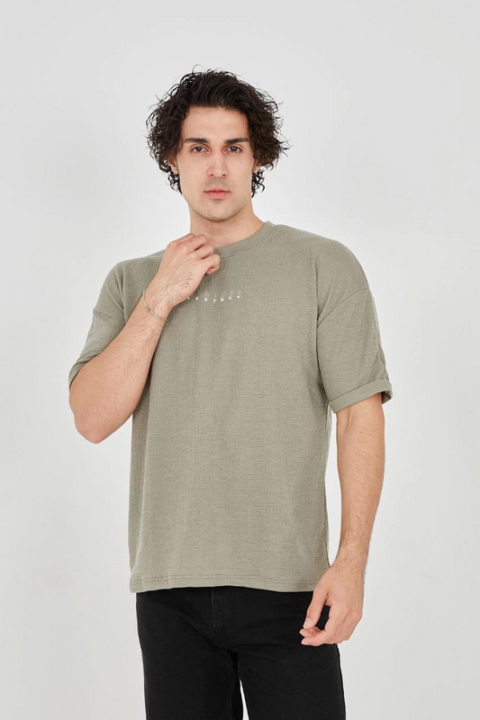 Unisex Jakar Kumaş Rahat Kol T-Shirt