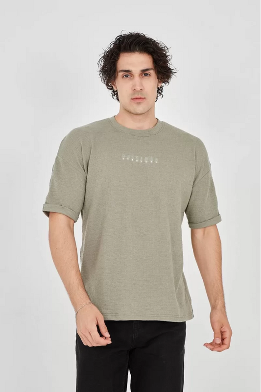 Unisex Jakar Kumaş Rahat Kol T-Shirt