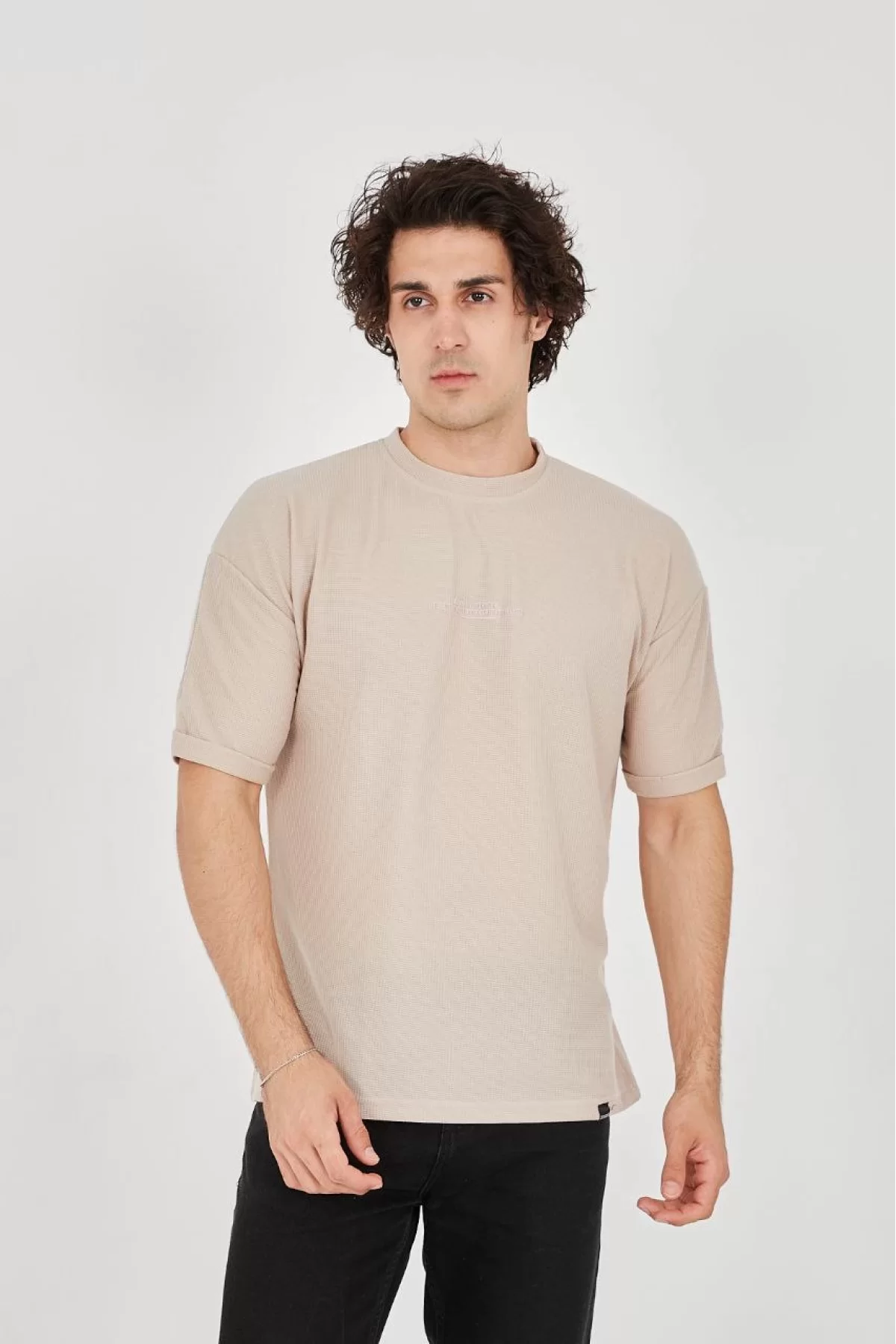 Unisex Jakar Kumaş Rahat Kol T-Shirt