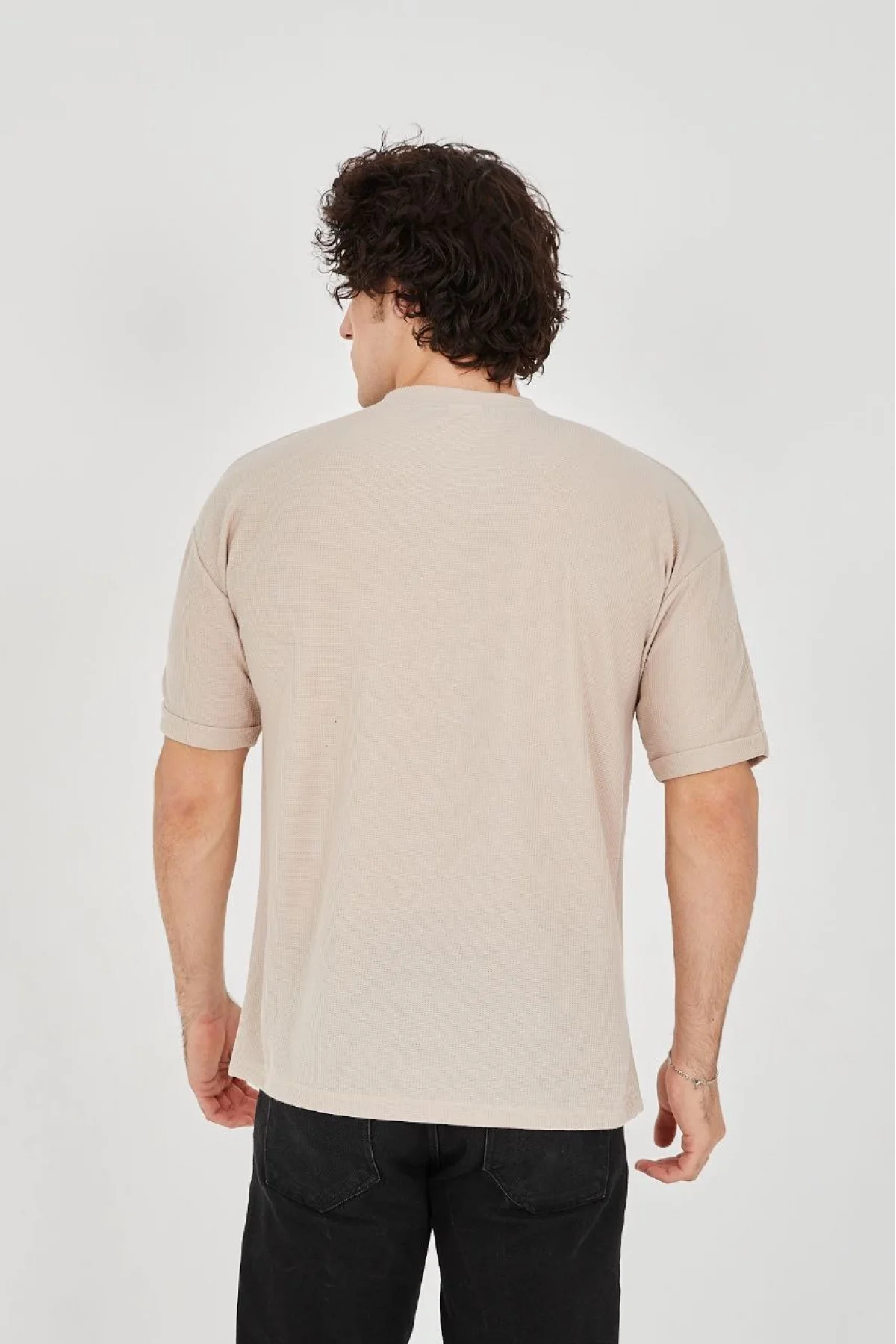 Unisex Jakar Kumaş Rahat Kol T-Shirt
