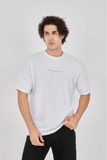 Unisex Jakar Kumaş Rahat Kol T-Shirt