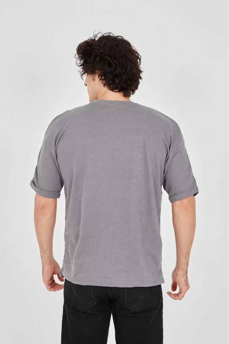 Unisex Jakar Kumaş Rahat Kol T-Shirt
