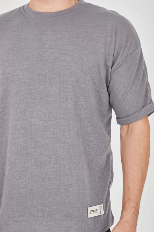 Unisex Jakar Kumaş Rahat Kol T-Shirt