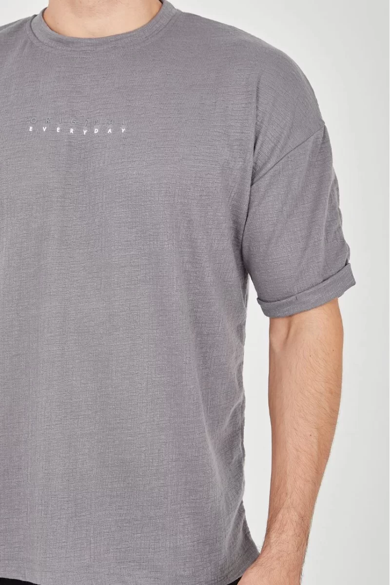 Unisex Jakar Kumaş Rahat Kol T-Shirt