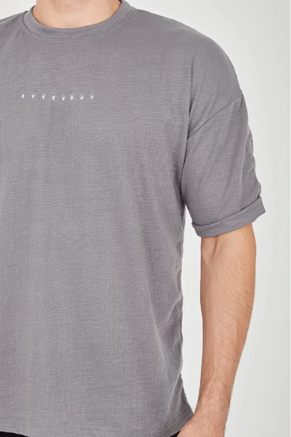 Unisex Jakar Kumaş Rahat Kol T-Shirt