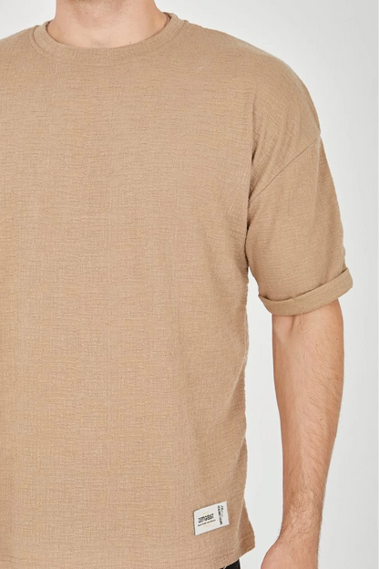 Unisex Jakar Kumaş Rahat Kol T-Shirt