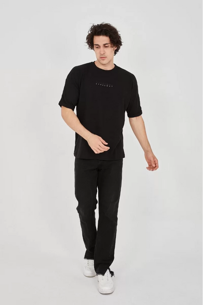 Unisex Jakar Kumaş Rahat Kol T-Shirt
