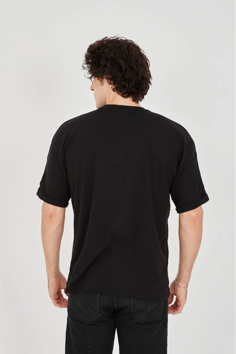 Unisex Jakar Kumaş Rahat Kol T-Shirt