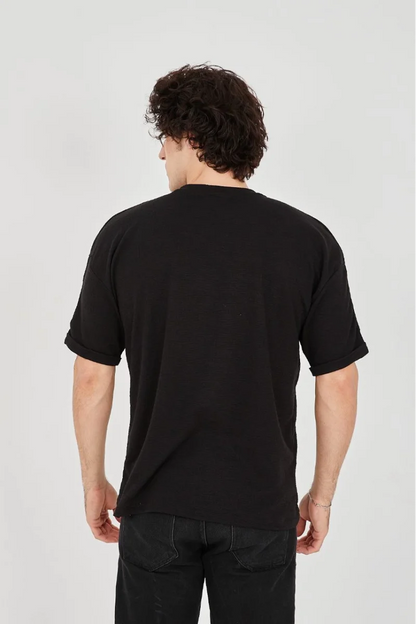 Unisex Jakar Kumaş Rahat Kol T-Shirt