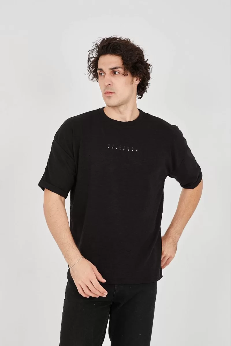 Unisex Jakar Kumaş Rahat Kol T-Shirt